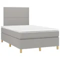 cadre de lit avec matelas Gris clair 120x200cm Tissu