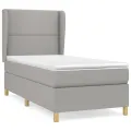 cadre de lit avec matelas Gris clair 100x200cm Tissu