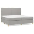 cadre de lit avec matelas Gris clair 200x200cm Tissu