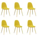 Chaises à manger lot de 6 Jaune moutarde Velours