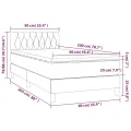 cadre de lit avec matelas Noir 90x200 cm Tissu