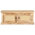 Table basse 90x50x35 cm Bois de manguier et canne naturelle