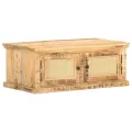 Table basse 90x50x35 cm Bois de manguier et canne naturelle