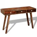 Table console avec 3 tiroirs 76 cm Bois massif de Sesham