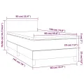 cadre de lit et matelas Gris foncé 90x190 cm Tissu
