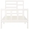 Cadre de lit Blanc Bois de pin massif 90x200 cm