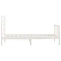 Cadre de lit Blanc Bois de pin massif 90x200 cm