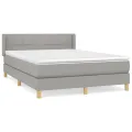 cadre de lit avec matelas Gris clair 140x200cm Tissu