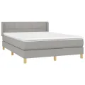 cadre de lit avec matelas Gris clair 140x200cm Tissu