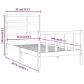Cadre de lit Blanc Bois de pin massif 90x200 cm