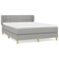 cadre de lit avec matelas Gris clair 140x200cm Tissu