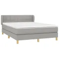 cadre de lit avec matelas Gris clair 140x200cm Tissu