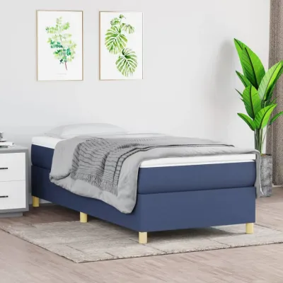cadre de lit Bleu 90x200 cm Tissu