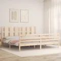 Cadre de lit avec tête de lit 200x200 cm bois massif