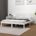 Cadre de lit Blanc Bois de pin massif 200x200 cm
