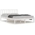 Cadre de lit Blanc Bois de pin massif 200x200 cm
