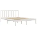 Cadre de lit Blanc Bois de pin massif 200x200 cm