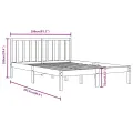 Cadre de lit Blanc Bois de pin massif 200x200 cm