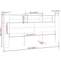 Armoire de tête de lit Sonoma gris 220x18,5x104,5 cm