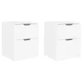 Tables de chevet 2 pcs Blanc 40x40x50 cm Aggloméré