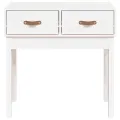 Table console Blanc 76,5x40x75 cm Bois massif de pin