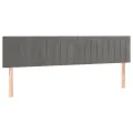 Tête de lit à LED Gris clair 160x5x78/88 cm Velours