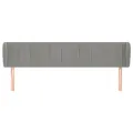 Tête de lit avec oreilles Gris clair 163x23x78/88 cm Velours