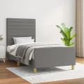 Cadre de lit avec tête de lit Gris foncé 100x200 cm Tissu