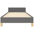 Cadre de lit avec tête de lit Gris foncé 100x200 cm Tissu