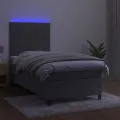 cadre de lit avec matelas LED Gris clair 100x200 cm