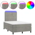 cadre de lit avec matelas LED Gris clair 120x200 cm