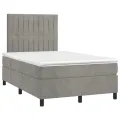 cadre de lit avec matelas LED Gris clair 120x200 cm