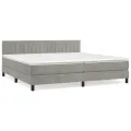cadre de lit et matelas Gris clair 200x200cm Velours