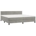 cadre de lit et matelas Gris clair 200x200cm Velours