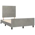 Cadre de lit avec tête de lit Gris clair 120x200 cm