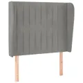 Tête de lit avec oreilles Gris clair 103x23x118/128 cm Velours