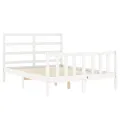 Cadre de lit avec tête de lit blanc 140x190 cm bois massif