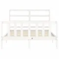 Cadre de lit avec tête de lit blanc 140x190 cm bois massif