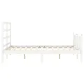 Cadre de lit avec tête de lit blanc 140x190 cm bois massif