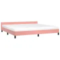 Cadre de lit avec tête de lit Rose 200x200 cm Velours
