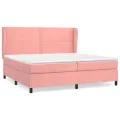 cadre de lit avec matelas Rose 200x200 cm Velours