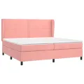 cadre de lit avec matelas Rose 200x200 cm Velours