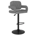 Tabourets de bar lot de 2 gris clair tissu