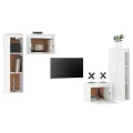Meubles TV 4 pcs Blanc Bois massif de pin