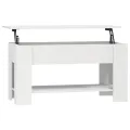 Table basse Blanc 101x49x52 cm Bois d'ingénierie