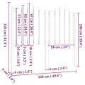 Tête de lit Gris 126x4x110 cm Bois massif de pin