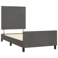 Cadre de lit avec tête de lit Gris foncé 100x200 cm Velours