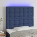 Tête de lit à LED Bleu 100x5x118/128 cm Tissu