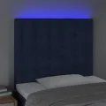 Tête de lit à LED Bleu 100x5x118/128 cm Tissu