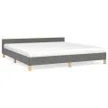 Cadre de lit avec tête de lit Gris foncé 180 x 200 cm Tissu